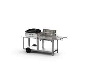Mixte barbecue - plancha | Mendy-Alde pure grill inox | LE MARQUIER