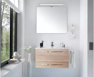 Ensemble EXCEPTIO avec plan céramique et miroir | 101 cm | LED AZURLIGN
